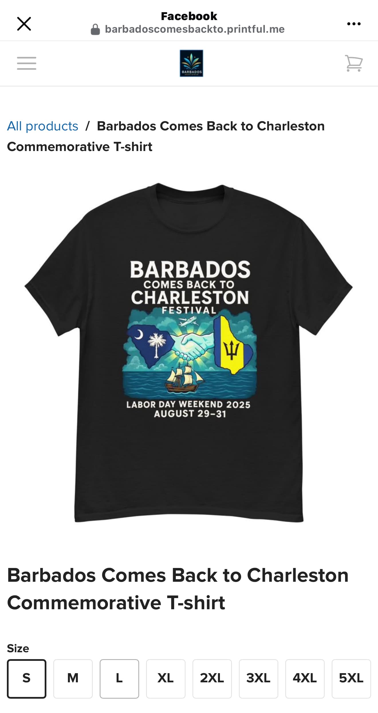 Barbados Comes Back to Charleston Commemorative T-shirt